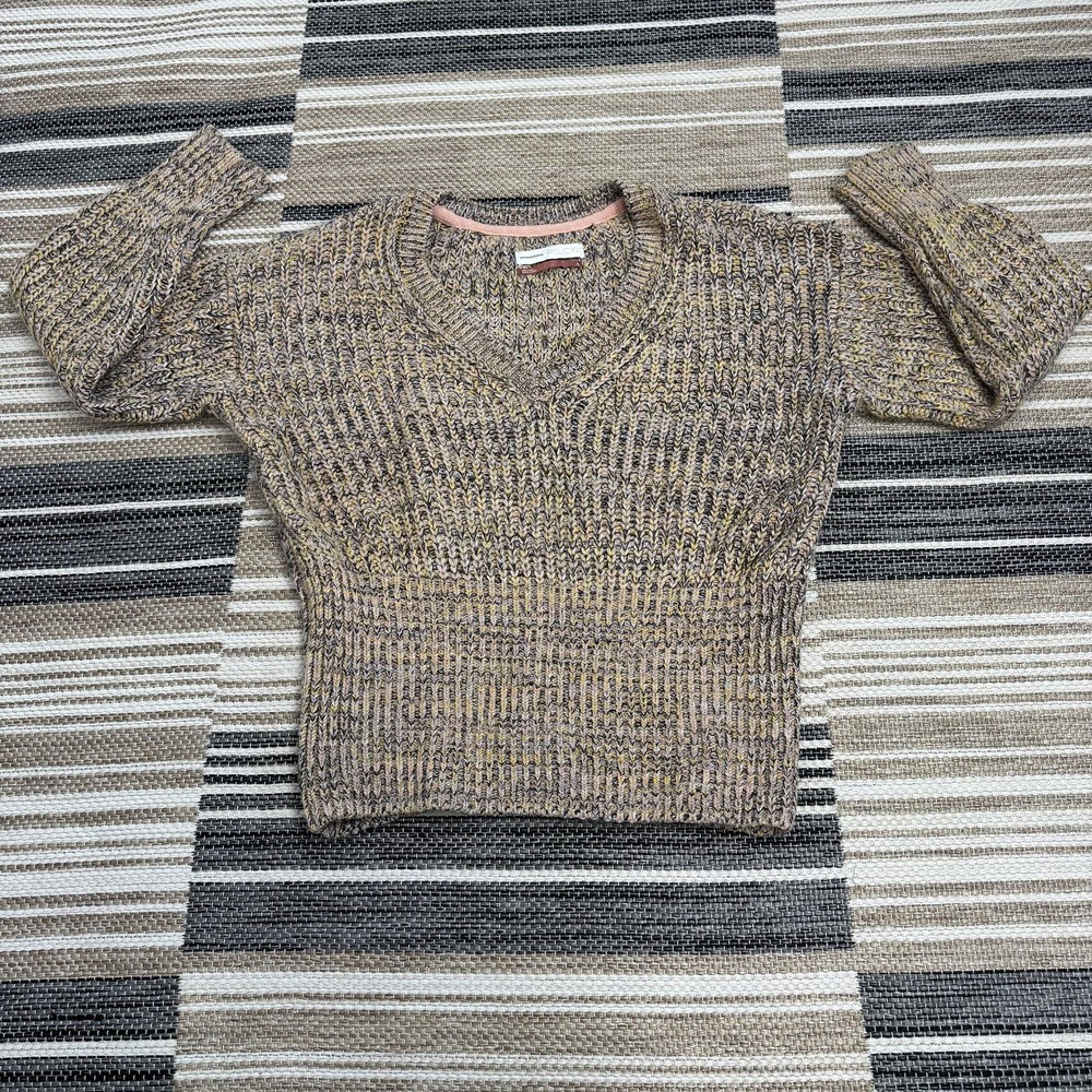 Anthropologie Pilcro Marika Sweater Women's XL Multicolor Knit V Neck‎ Pullover